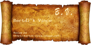Bertók Vince névjegykártya
