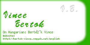 vince bertok business card